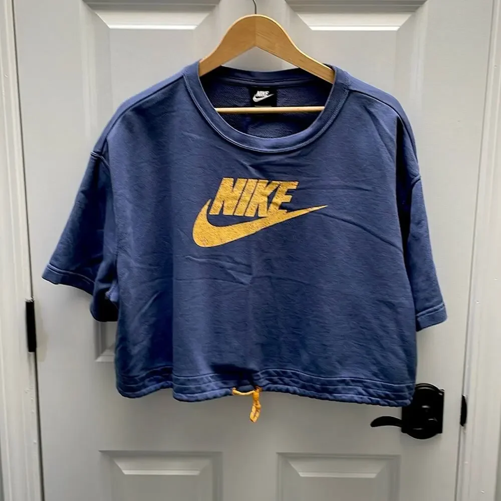 Nike Sportswear Icon Clash Short Sleeve Sweat Diffused Blue Women's Size 3x